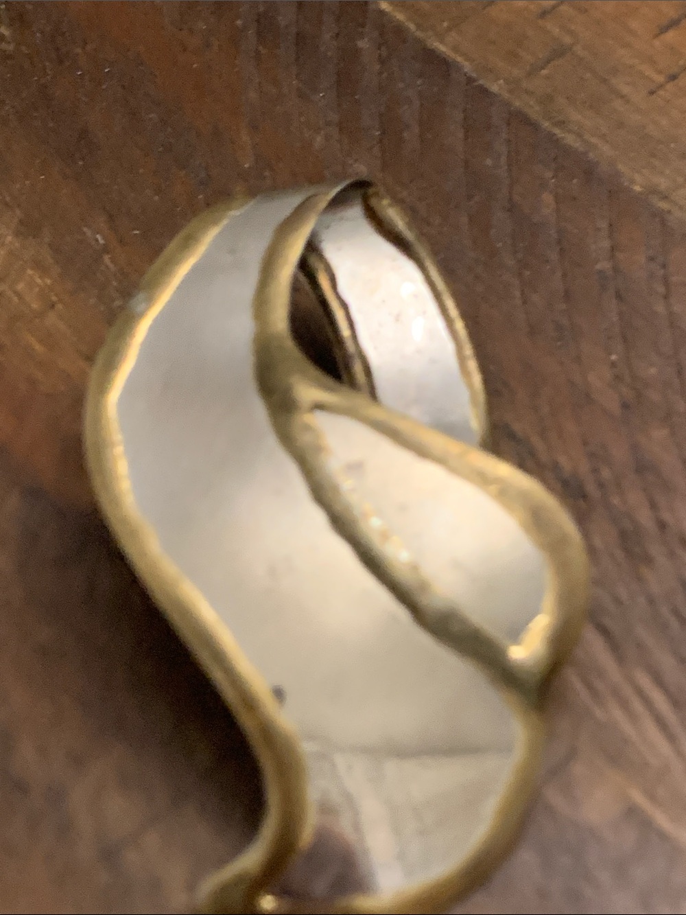 Gold-Tone and Silver-Plate Abstract Brooch - Unbranded